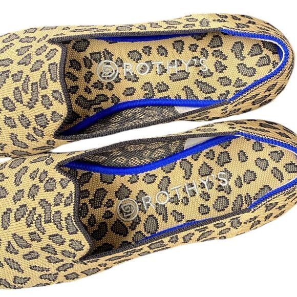 Rothy's "THE FLAT" Loafer Leopard Print Knit Round Toe Slip On Flats Sz 9 - Picture 3 of 5